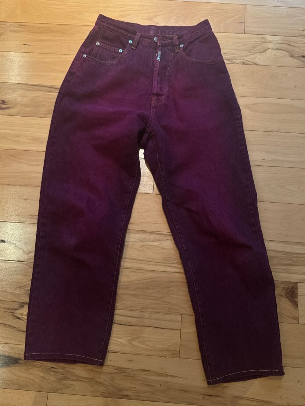 Vintage Purple 100% Cotton Denim Jeans Take Two High Waight Straight Leg 25